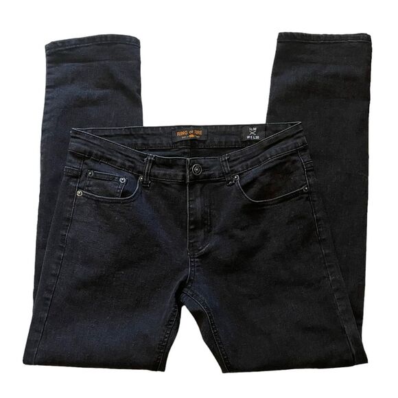 Ring of Fire Slim Fit Black Denim Jeans, size 31x30 - Picture 1 of 11